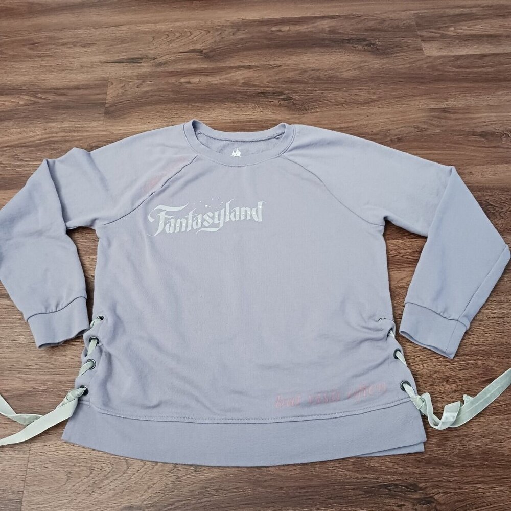 Disney Parks I Don’t Live in Fantasyland I Just Visit Often Crewneck Purple Sz L